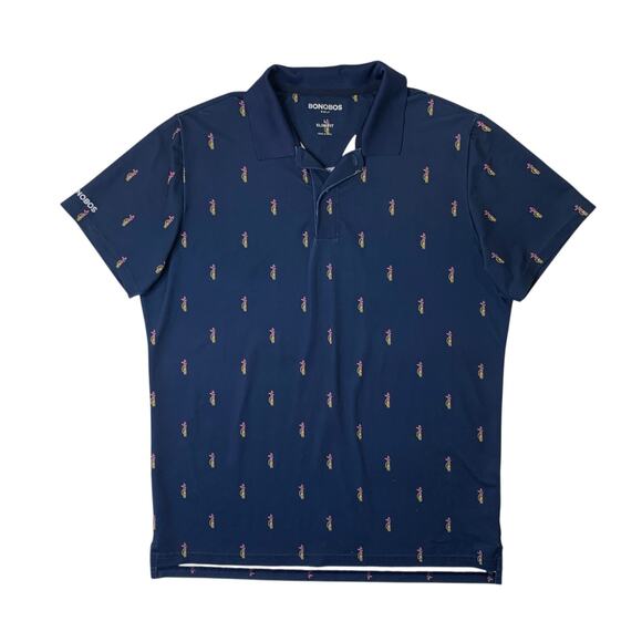 Bonobos Shirt Mens L Large Navy Blue SLIM Fit Stretch Performance Active Golf - Picture 1 of 11